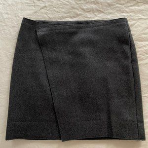 Vera Wang wool wrap mini skirt charcoal 2